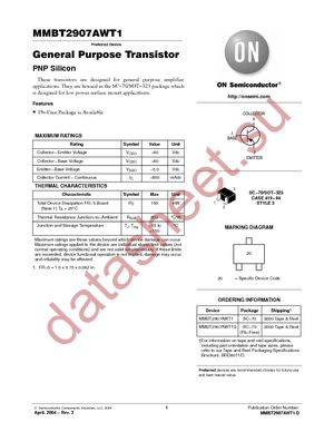 MMBT2907AWT1G datasheet  